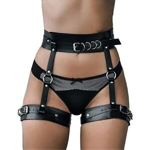 BELLY Waist Belt Leather Strap Body Harness Leg Garter Bondage Cosplay BDSM NEW